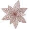 Northlight Glittered Poinsettia Christmas Floral Pick Clip-On Ornament - 10" - Pink